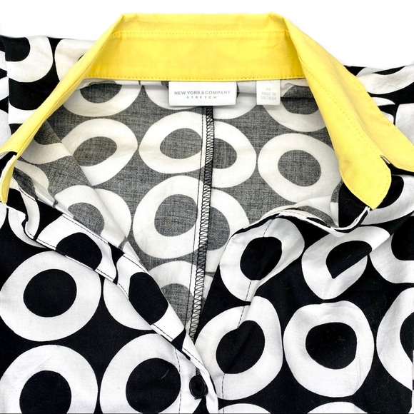 NWOT NY&Co Abstract-Print Button Down Shirt, XS - Picture 10 of 15
